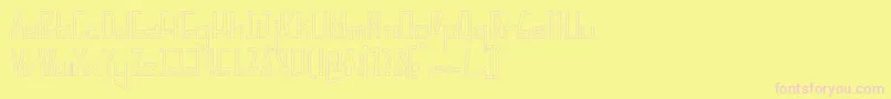 PelanquierHollow-Schriftart – Rosa Schriften auf gelbem Hintergrund