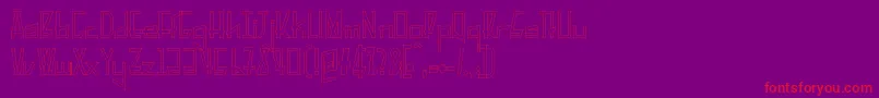 PelanquierHollow Font – Red Fonts on Purple Background