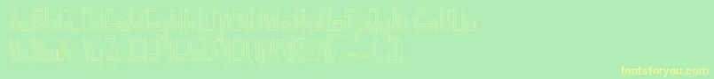 PelanquierHollow-fontti – keltaiset fontit vihreällä taustalla