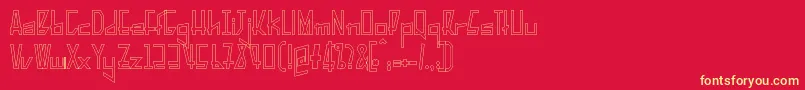 PelanquierHollow Font – Yellow Fonts on Red Background