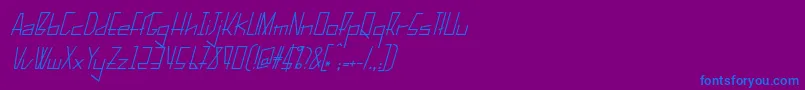 PelanquierItalic Font – Blue Fonts on Purple Background