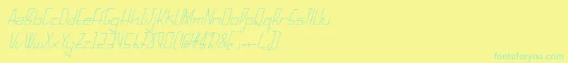 PelanquierItalic Font – Green Fonts on Yellow Background