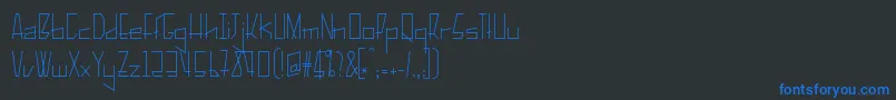 Fonte PelanquierThin – fontes azuis em um fundo preto