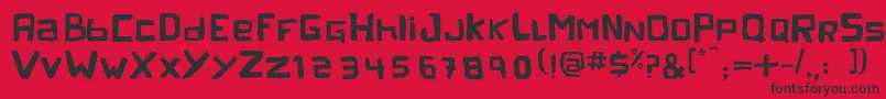 peleja regular 1 0 Font – Black Fonts on Red Background