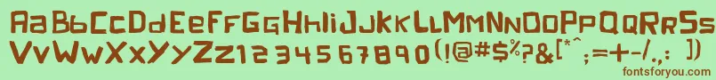 peleja regular 1 0-fontti – ruskeat fontit vihreällä taustalla