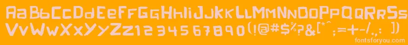 peleja regular 1 0-fontti – vaaleanpunaiset fontit oranssilla taustalla
