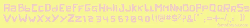 peleja regular 1 0-fontti – vaaleanpunaiset fontit keltaisella taustalla