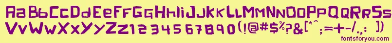 peleja regular 1 0 Font – Purple Fonts on Yellow Background