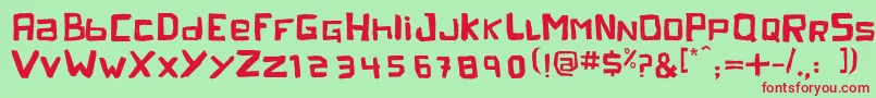 peleja regular 1 0 Font – Red Fonts on Green Background