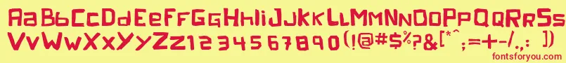 peleja regular 1 0 Font – Red Fonts on Yellow Background