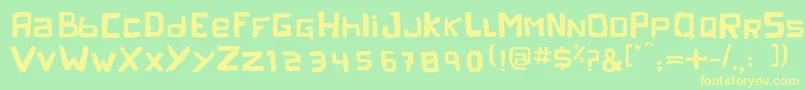 peleja regular 1 0 Font – Yellow Fonts on Green Background