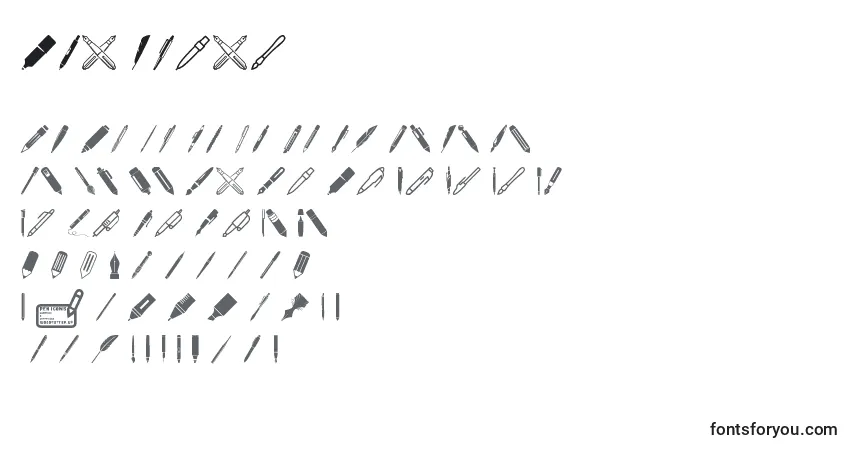 Schriftart Pen Icons – Alphabet, Zahlen, spezielle Symbole