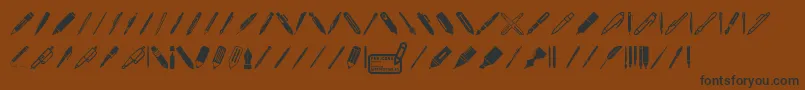 Pen Icons Font – Black Fonts on Brown Background