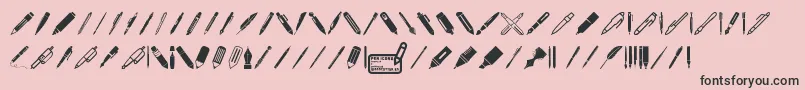 Pen Icons-Schriftart – Schwarze Schriften auf rosa Hintergrund