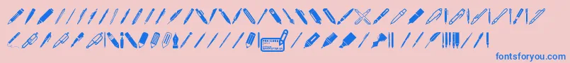 Fonte Pen Icons – fontes azuis em um fundo rosa