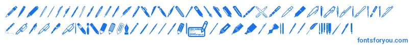 Pen Icons-Schriftart – Blaue Schriften auf weißem Hintergrund