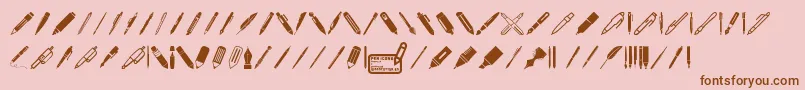 フォントPen Icons – ピンクの背景に茶色のフォント