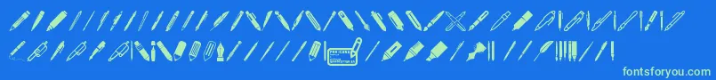 fuente Pen Icons – Fuentes Verdes Sobre Fondo Azul