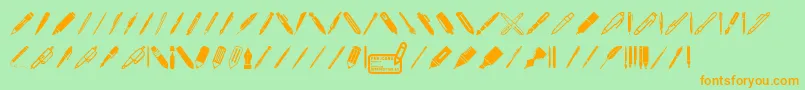 Шрифт Pen Icons – оранжевые шрифты на зелёном фоне