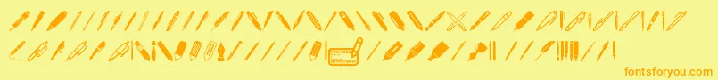 Fonte Pen Icons – fontes laranjas em um fundo amarelo