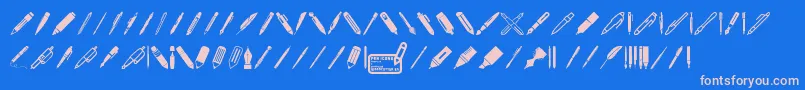 フォントPen Icons – ピンクの文字、青い背景