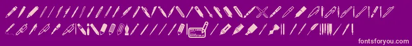 fuente Pen Icons – Fuentes Rosadas Sobre Fondo Morado