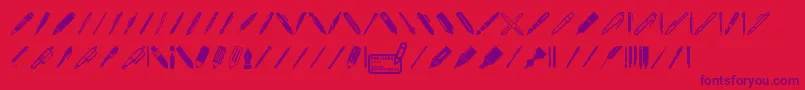 Шрифт Pen Icons – фиолетовые шрифты на красном фоне