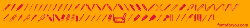 Pen Icons-fontti – punaiset fontit oranssilla taustalla