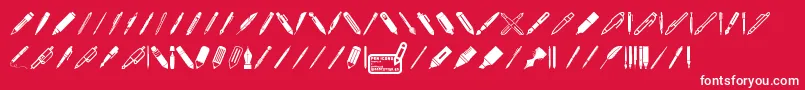 Fonte Pen Icons – fontes brancas em um fundo vermelho