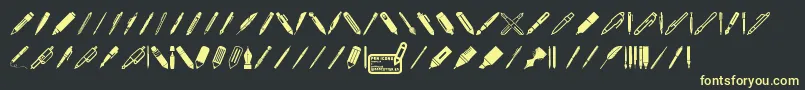 Pen Icons-fontti – keltaiset fontit mustalla taustalla