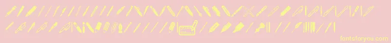 Police Pen Icons – polices jaunes sur fond rose