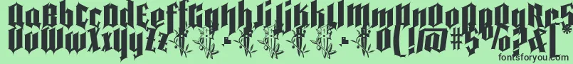 Czcionka Pena Caldaria demo ffp – czarne czcionki na zielonym tle