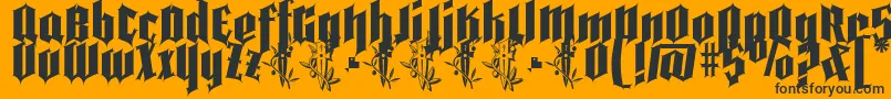 Fonte Pena Caldaria demo ffp – fontes pretas em um fundo laranja