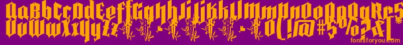Fonte Pena Caldaria demo ffp – fontes laranjas em um fundo violeta