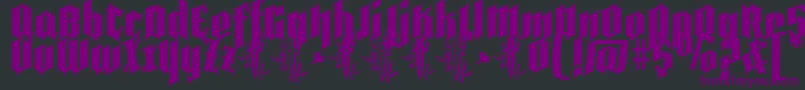 Czcionka Pena Caldaria demo ffp – fioletowe czcionki na czarnym tle