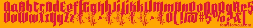 Pena Caldaria demo ffp Font – Red Fonts on Orange Background