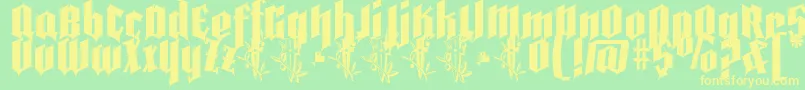 Pena Caldaria demo ffp Font – Yellow Fonts on Green Background
