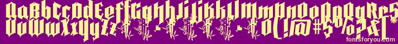 Pena Caldaria demo ffp Font – Yellow Fonts on Purple Background
