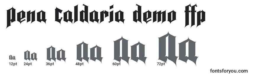 Größen der Schriftart Pena Caldaria demo ffp