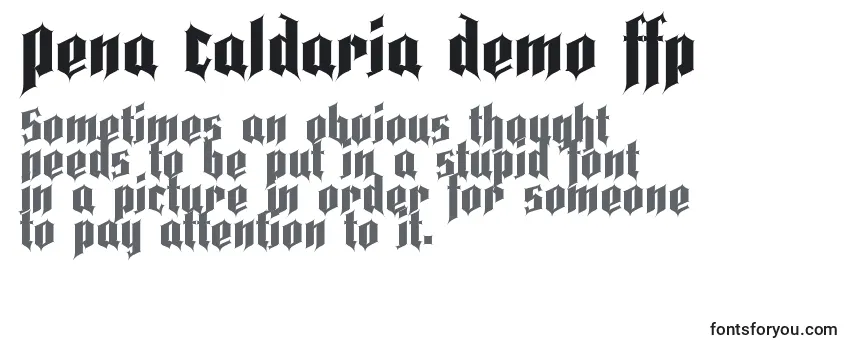 Überblick über die Schriftart Pena Caldaria demo ffp