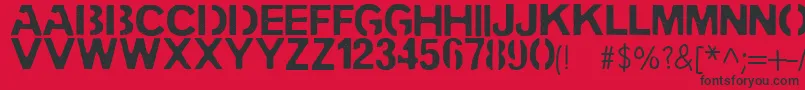 Czcionka PENCIL STENCIL – czarne czcionki na czerwonym tle