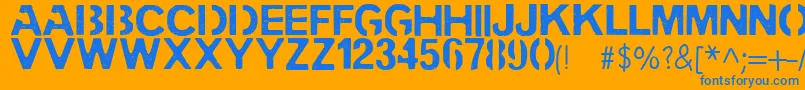 PENCIL STENCIL Font – Blue Fonts on Orange Background