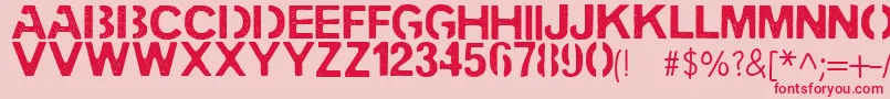 Fonte PENCIL STENCIL – fontes vermelhas em um fundo rosa