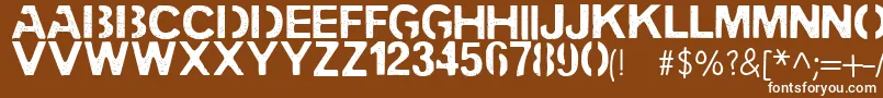 PENCIL STENCIL-Schriftart – Weiße Schriften auf braunem Hintergrund