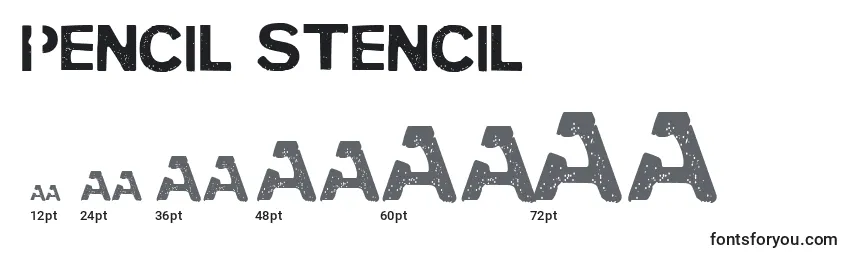 PENCIL STENCIL Font Sizes