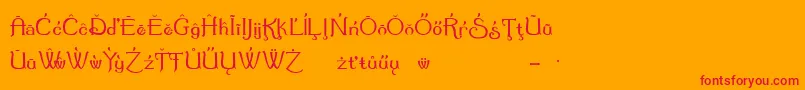 フォントSummerte – オレンジの背景に赤い文字