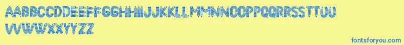PencilLetters Font – Blue Fonts on Yellow Background