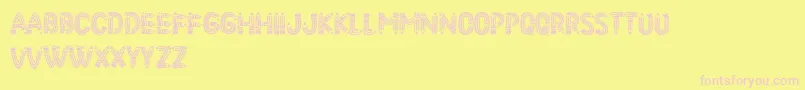 PencilLetters Font – Pink Fonts on Yellow Background