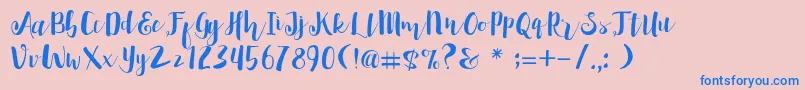 Penelope DemoVersion Font – Blue Fonts on Pink Background
