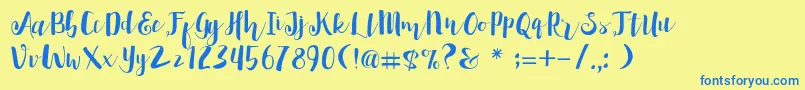 Penelope DemoVersion Font – Blue Fonts on Yellow Background